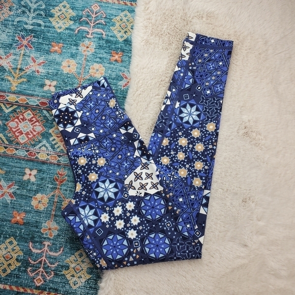 aerie Pants - Aerie Blue Printed Leggings Small